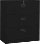 vidaXL fekete acél irattartó szekrény 90 x 46 x 103 cm (336292)