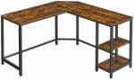 VASAGLE Sarok íróasztal / számítógépasztal + polc - Vasagle Loft - 138 x (LWD72X)