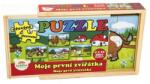 Teddies Puzzle din lemn Primele mele animale 4x12 piese 20x14x3, 5cm intr-o cutie de lemn (TD00512014) Puzzle