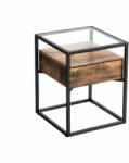 VASAGLE Oldalsó asztal / éjjeliszekrény fiókkal - Vasagle Loft (LET04BX)