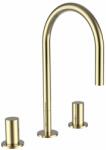 Laufen Kartell LAUFEN 2 forgatógombos mosdó csaptelep 3 csaplyukhoz, 166 mm-es fordítható kifolyócsővel, húzórudas lefolyószelep nélkül, PVD fényes arany H3123330012201 (H3123330012201)