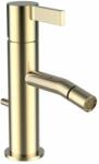 Laufen Kartell LAUFEN Single lever bidet mixer, projection 110 mm, fixed spout, without pop-up waste, with pop-up rod, PVD gold_x000D_ Single lever bidet mixer, projection 110 mm, fixed spout, without pop-up