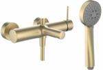 Laufen Twinplus slim Falra szerelt kád csaptelep, 150 mm-es rögzítési távolsággal, 'MyTwin100' zuhanyfejjel és 1500 mm felxibilis zuhanytömlővel, PVD halvány arany matt HF505460462600 (HF505460462600)