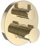 Laufen TWINPLUS Falba épített termosztátos zuhany csaptelep falon kívüli része, 1-utas szabályzóval, Simibox Standard és Simibox Light-hoz, PVD arany polírozott HF905474463000 (HF905474463000)