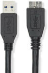 Nedis USB 3.2 Micro USB B / USB A kábel - 5 Gbps Superspeed - 0.5 m (CCGL61500BK05)