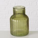 Boltze Home Vaza din sticla Relea, sticla canelata, 20 cm, verde deschis (4066076326754)