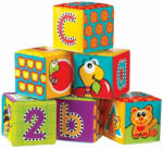 Playgro Set 6 cuburi noi pentru baie, Cu litere si cifre, Dimesiune 7.5 cm fiecare cub, Splash and Learn Soft blocks for bath (969555)