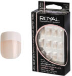 Royal Set 24 Unghii False ROYAL Glue-On Nail French Manicure Petite Nails, Adeziv Inclus 3 g