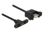 Delock USB 2.0 Micro-B panelre anya > USB 2.0 Type-A panelre anya kábel 25cm (85109)