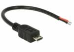 Delock USB 2.0 Micro-B apa > 2 x nyitott vezetékű kábel10cm (82697)
