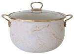 Goldmann Cratita emailata Goldmann, 24x15cm, 6.2 litri, manere titan aurii, capac sticla, Bej (GM-8017-24B)