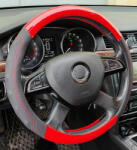 Autolife Műbőr kormányvédő 38cm fekete-piros 203-9 (203-9) - olaj