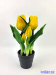  Cserepes gumi tulipán 2+3 fejes 24 cm - Sárga
