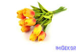  Tulipán 10 szálas gumi köteg 34 cm - Világos Narancs