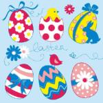 Ambiente Easter Eggs Collection blue papírszalvéta 33x33cm, 20db-os - szep-otthon