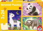 Schmidt Spiele - Puzzle 3x24 Panda, Lama, Leneș - 40 - 99 piese Puzzle