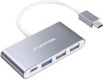 Lention 4in1 Hub USB-C to USB 3.0 + 2x USB 2.0 + USB-C (gray) (CB-TP-C13-GRYNA2) - scom