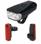  Bicikli lámpa szett 2 XPE + 8 SMD LED USB újratölthető Akkumulátor - QX-T2208A