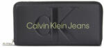 Calvin Klein Jeans Portofel Mare de Damă Calvin Klein Jeans Sculpted Mono Zip Around Mono K60K607634 Black/Dark Juniper 0GX