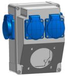 TPLAST Üres ipari doboz 120×170 mm fúrt 3 fázisú (75x75) aljzathoz+1 fázisú kék 4 db (3317-202-1112)