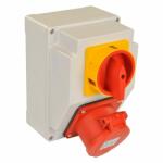 TP Electric Szerelt Ipari Doboz 120×170mm Ip44 3 Fázisú (75x75) Aljzat 5x16a 1db+kapcsoló 16a 1db (3317-000-5001h)