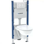 Geberit Duofix szerelőelem Selnova fali WC csésze ülőkével, Delta öblítőtartállyal és nyomólappal (GE-118-400-11-2)