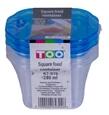 TOO KT-076 3db-os 280ml-es négyzet alakú ételtároló doboz szett (KT-076) - bestbyte