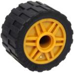 LEGO® 55981c06c115 - LEGO gyöngyház arany abroncs 24 x 14 méretű sekély mintájú, 18 x 14 méretű fekete csillag mintájú felnivel (55981c06c115)