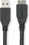 Nedis CCGL61500BK05 USB-A apa - USBMicroB apa 3.2 Adat és töltő kábel - Fekete (0.5m) (CCGL61500BK05)