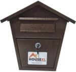 HouseXL Fém postaláda 2 kulccsal HouseXL® MailBox, Mérete 36X35, 5X9, 5 cm, Elektrosztatikus térben festve, Vastag lap, Trapézdoboz modell, Barna kalapácsütés (HXLMAILBOXTRAPEZ)
