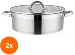 Grunberg Set 2 x Cratita din Inox cu Capac din Sticla, 24 cm, 3.80 l, Grunberg GR4117 (GUJ-2xGR4117)