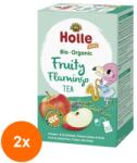 Holle Set 2 x Ceai de Fructe Eco pentru Copii Fruity Flamingo, Holle Baby, 36 g