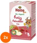 Holle Set 2 x Ceai de Fructe si Plante Eco pentru Copii Rosy Reindeer, Holle Baby, 44 g