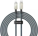  USB Type-C töltő- és adatkábel, Lightning, 200 cm, 2400 mA, 20W, gyorstöltés, cipőfűző minta, Baseus Unbrekable, P10355803111-01, fekete