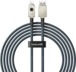  USB töltő- és adatkábel, Lightning, 200 cm, 2400 mA, gyorstöltés, cipőfűző minta, Baseus Unbrekable, P10355802221-01, sötétkék