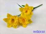  Nárcisz 3 fejes selyem ág 49 cm - Sárga