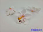  Orchidea selyemvirág fej 9 cm - Krém-Rózsaszín