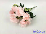  Szegfű 7 ágú selyem csokor 31 cm - Babarózsaszín