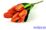  Tulipán 9 ágú selyem csokor 44 cm - Narancs