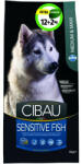 CIBAU Sensitive Fish Medium/Maxi 12+2kg Promo