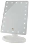  Oglinda cosmetica, cu LED, unghi reglabil, nivel iluminare reglabil, alb, 4xAA, 16.5x12.5x26 cm, Isotrade (00005886-IS) - jollymag