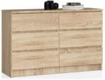 Artool Comoda, placa laminata, 6 sertare, stejar, 120x40x77 cm (164147-AK) - jollymag Comoda