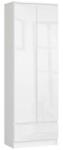 Artool Dulap, placa laminata, 1 sertar, 4 rafturi, 2 usi, alb lucios, 60x35x180 cm (166332-AK) - jollymag Garderoba