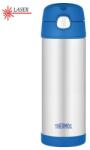 Thermos FUNtainer gyerek termosz szívószállal - kék - 470 ml (120022)
