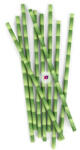 D&D Papírszívószál bambusz mintával 144db (CU75)