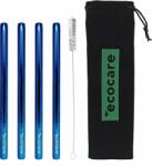 Ecocare Fém szívószál Maxi 12 mm Blue 4 db-os készlet