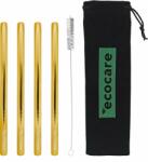 Ecocare Fém szívószál Maxi 12 mm Gold 4 db-os készlet