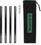 Ecocare Fém szívószál Maxi 12 mm Black 4 db-os készlet