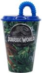 Stor - Műanyag pohár fedéllel és szívószállal JURASSIC WORLD Dinoszaurusz, 430ml, 14630