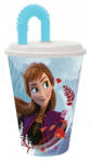  Szívószálas pohár, műanyag 430 ml - Disney Jégvarázs (STF51030)